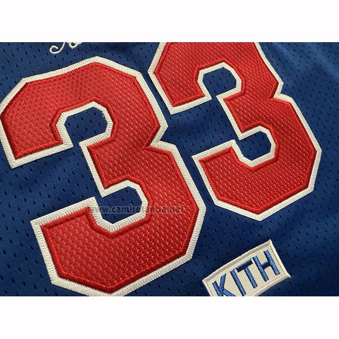Camiseta New York Knicks Patrick Ewing NO 33 Mitchell & Ness 1998-99 Azul
